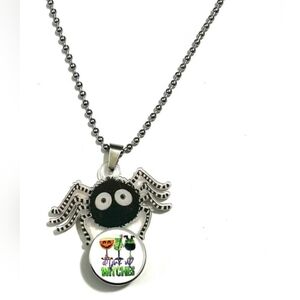 Spider Pendant Necklace Drink Up Witches New Spooky Halloween
